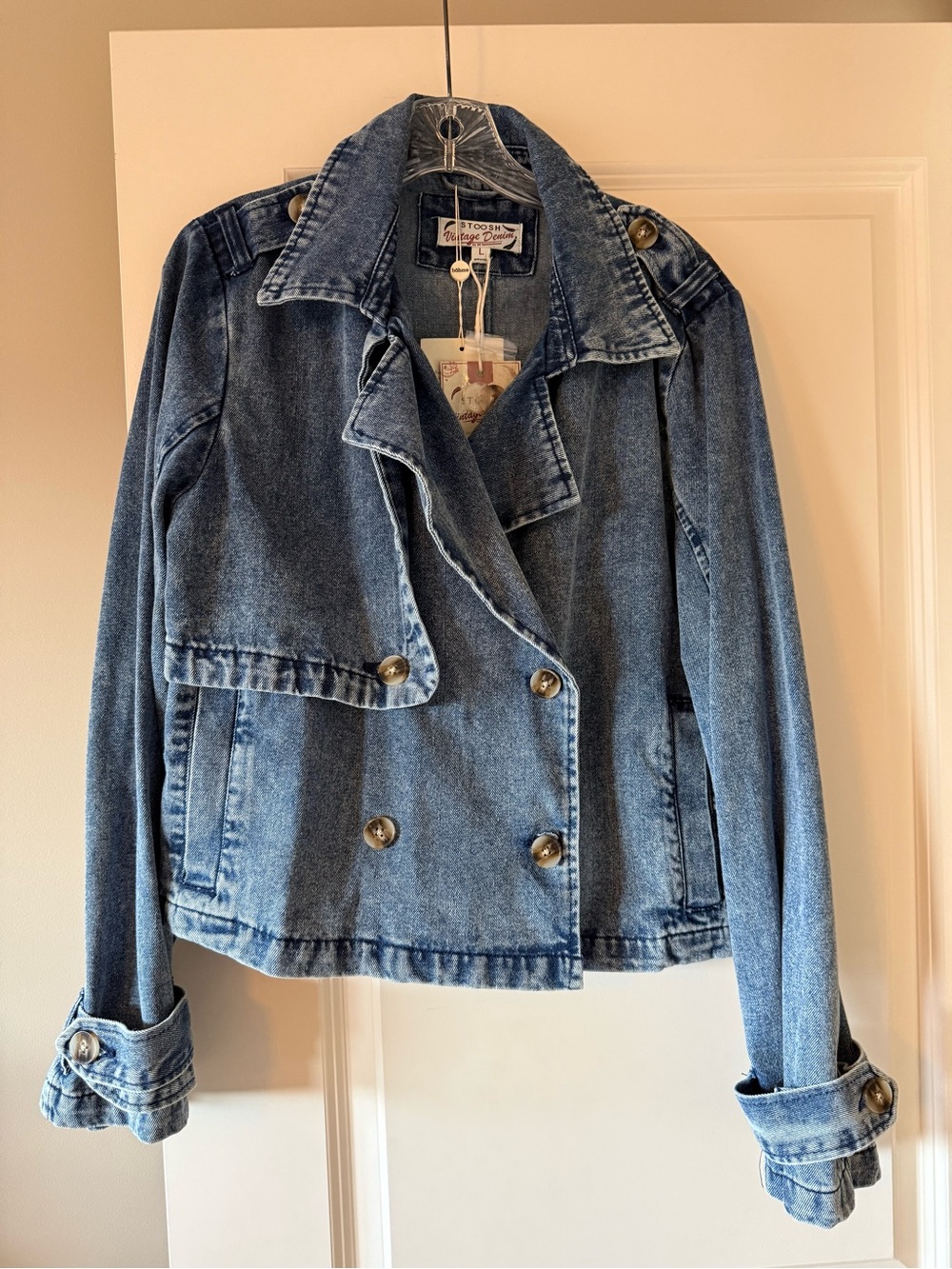 Bohme Denim Peacoat Jacket in Light Blue